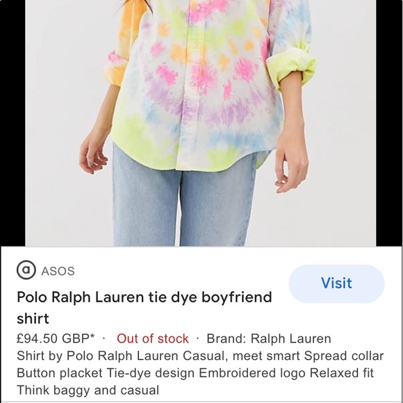 POLO sz 4 Tie-dye “big shirt” in thick cotton NWOT - Picture 11 of 11